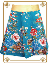 Oriental & Peonies Batik Wrap Skirt