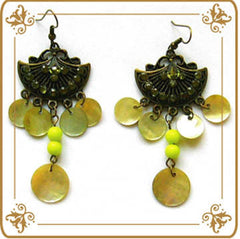 Chinese Fan Moss Green Earrings