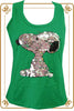 Sequins Green Snoopy Tee