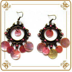 Baroque Pink Circle Earrings