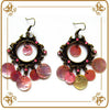 Baroque Pink Circle Earrings