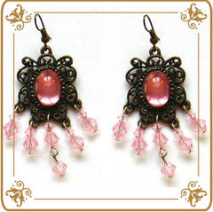 Beautiful Baroque Tassel Pink Earrings