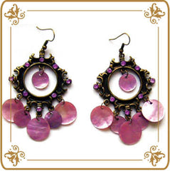 Baroque Purple Circle Earrings