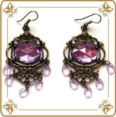 Beautiful Baroque Purple Tassel Earrings