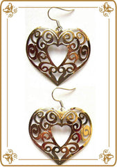 Romantic Art Nouveau Heart Earrings