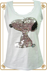 Sequins White Snoopy Tee